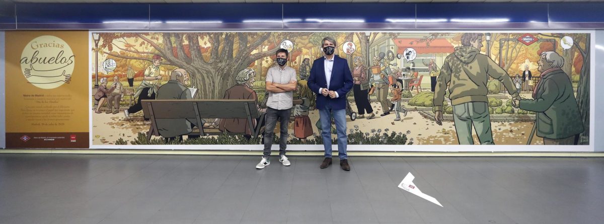 Mural homenaje abuelos