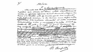 Fragmento del manuscrito de Miau de Benito Pérez Galdós