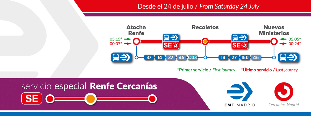 EMT bus Atocha Nuevos Ministerios