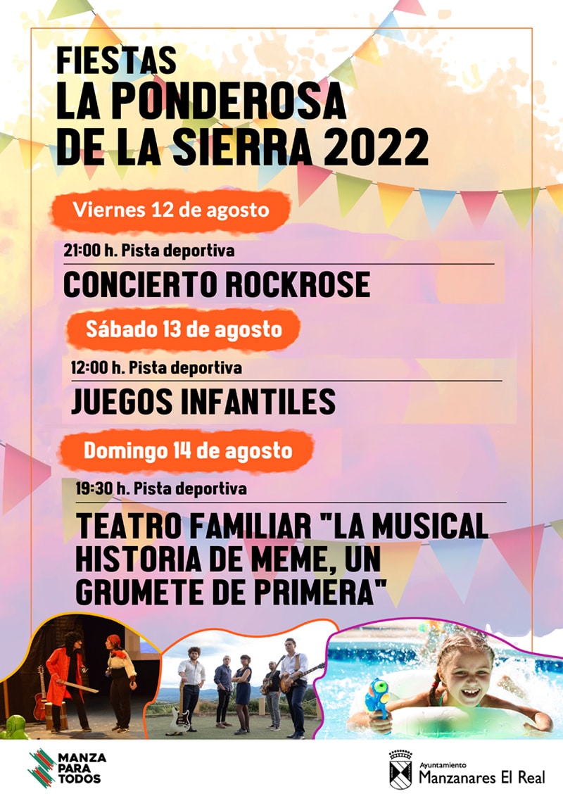 Cartel de las Fiestas de La Ponderosa de la Sierra 2022, en Manzanares El Real