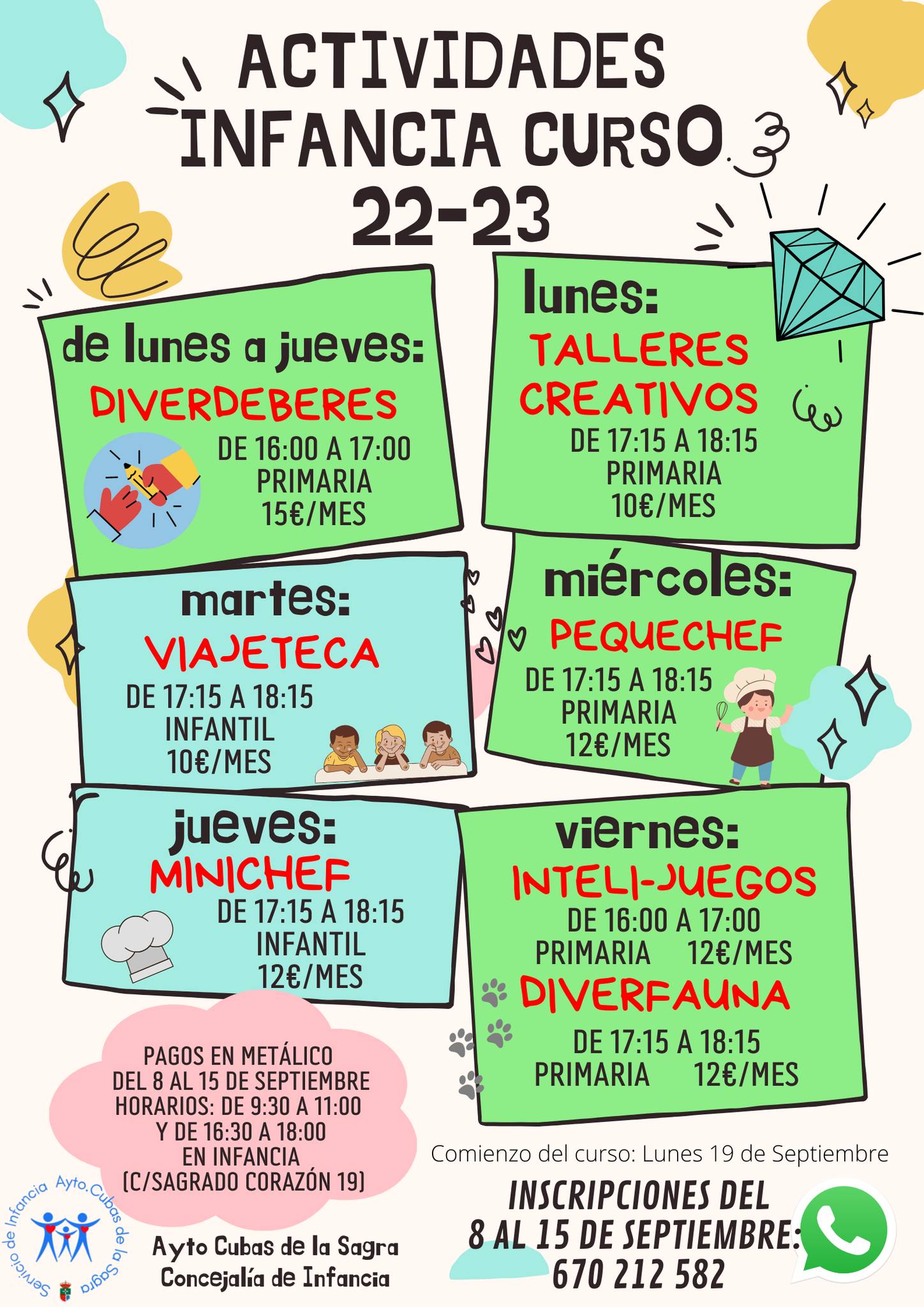 Cubas de la Sagra abre el plazo de inscripción de sus actividades infantiles