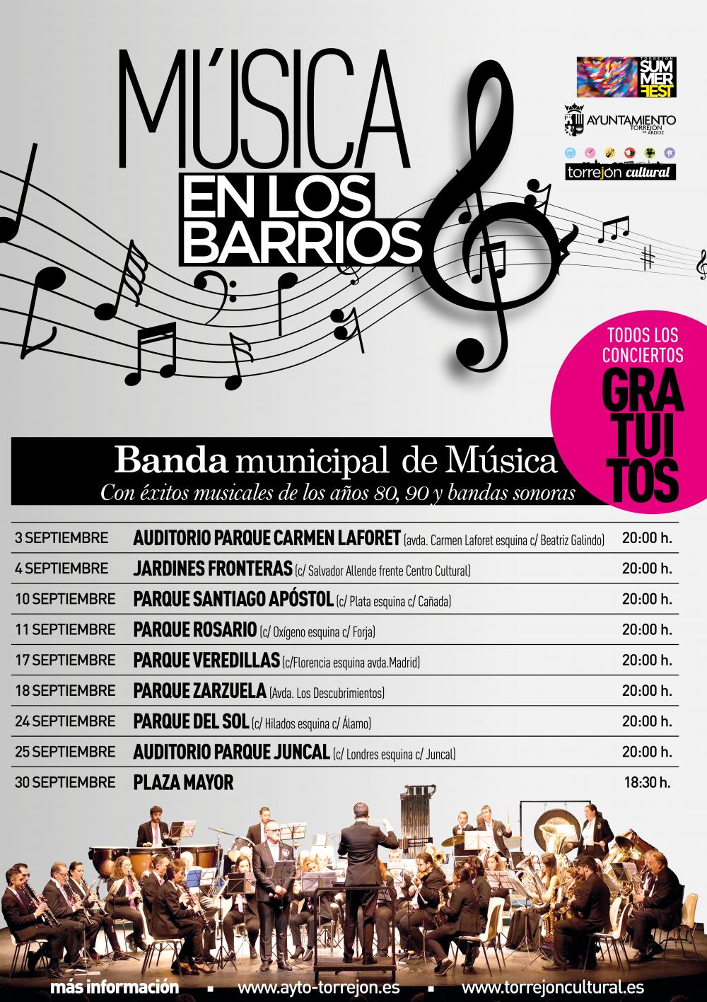 Vuelve la 'Música en los barrios' a Torrejón los fines de semana de septiembre