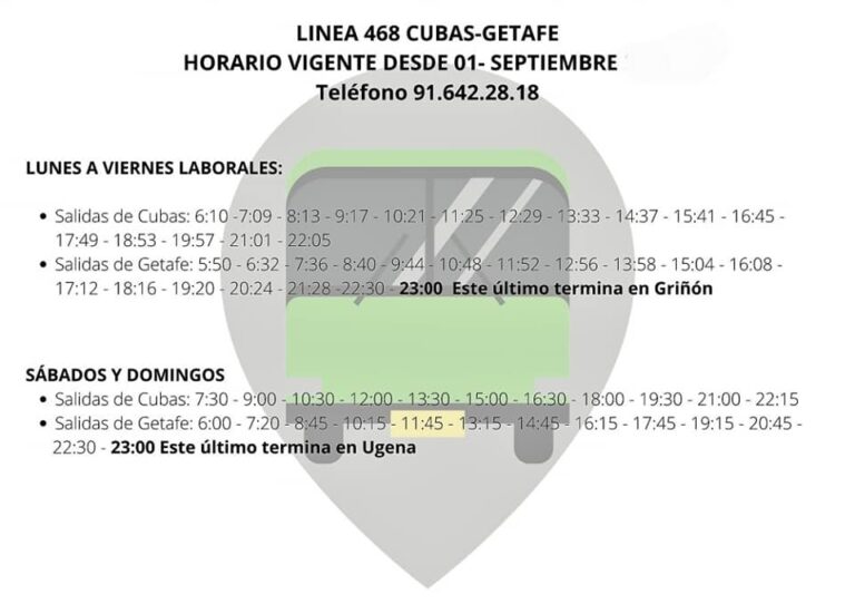 línea 460 Cubas de la Sagra autobuses interurbanos