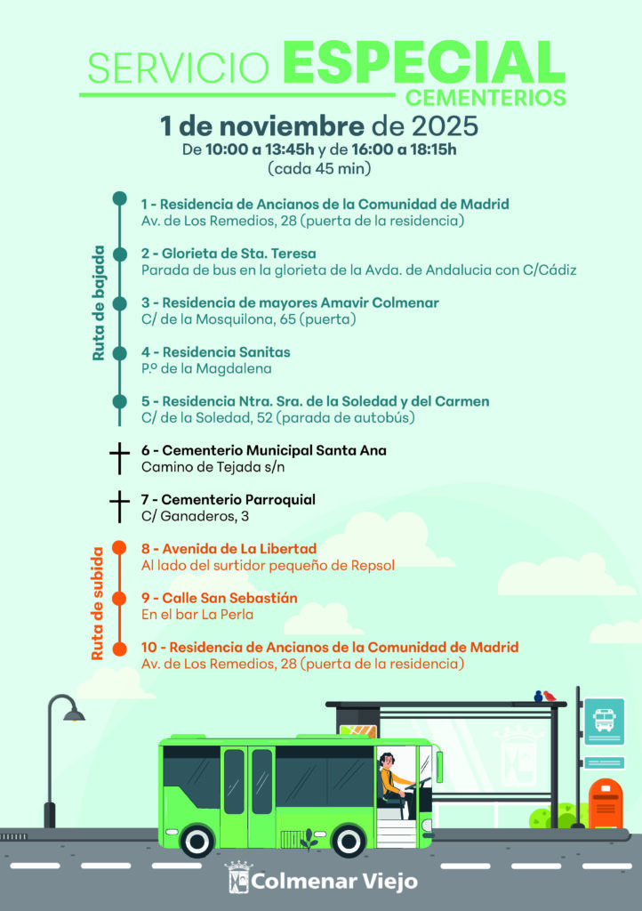 autobus colmenar todos los santos cementerio