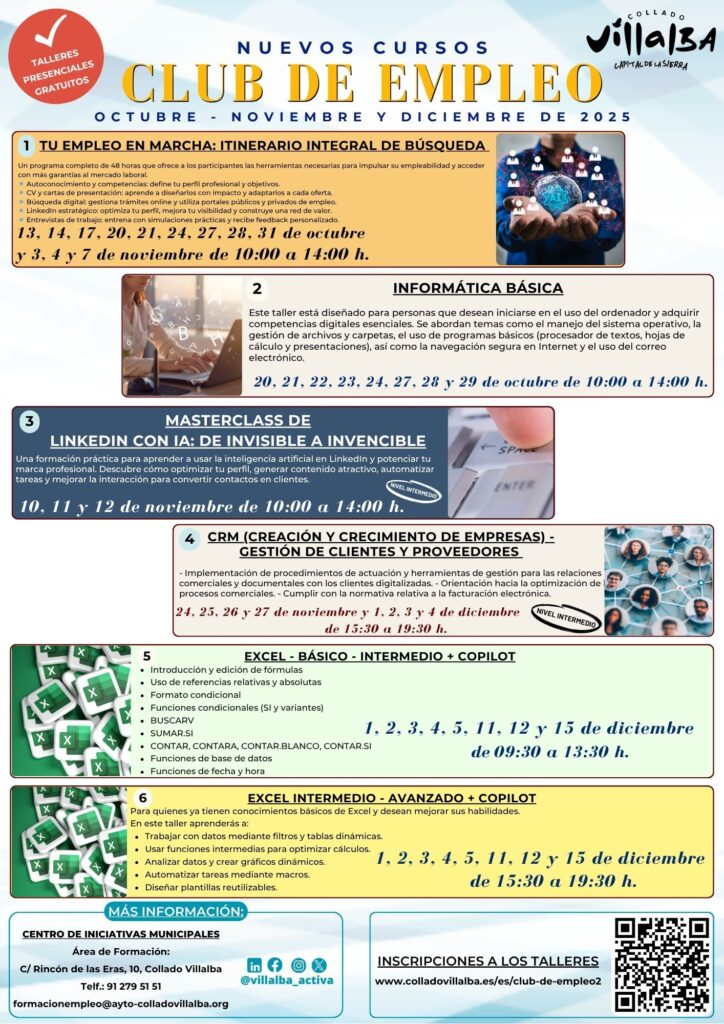 collado villalba cursos club empleo