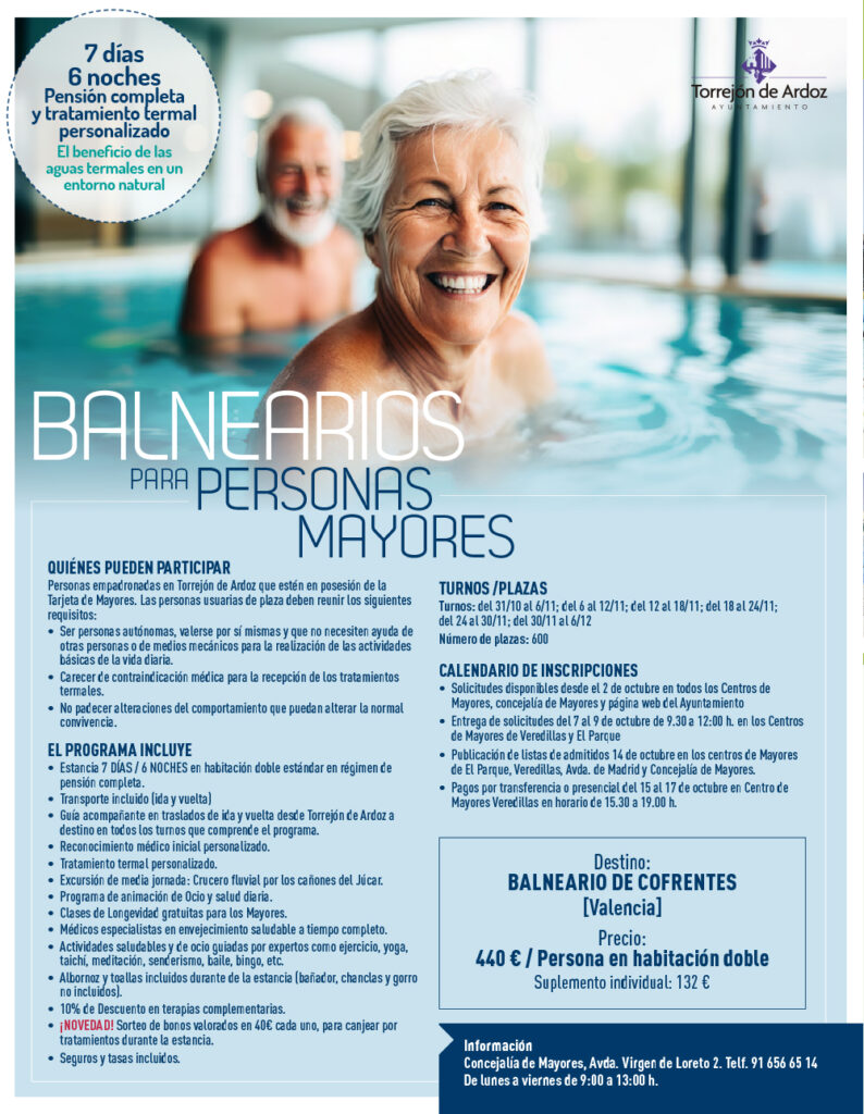 torrejon balnearios personas mayores