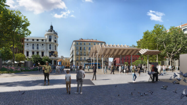 Obras plaza Jacinto Benavente